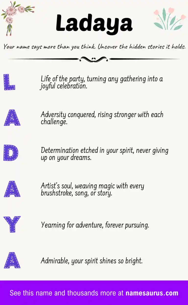 Acrostic poem about Ladaya.