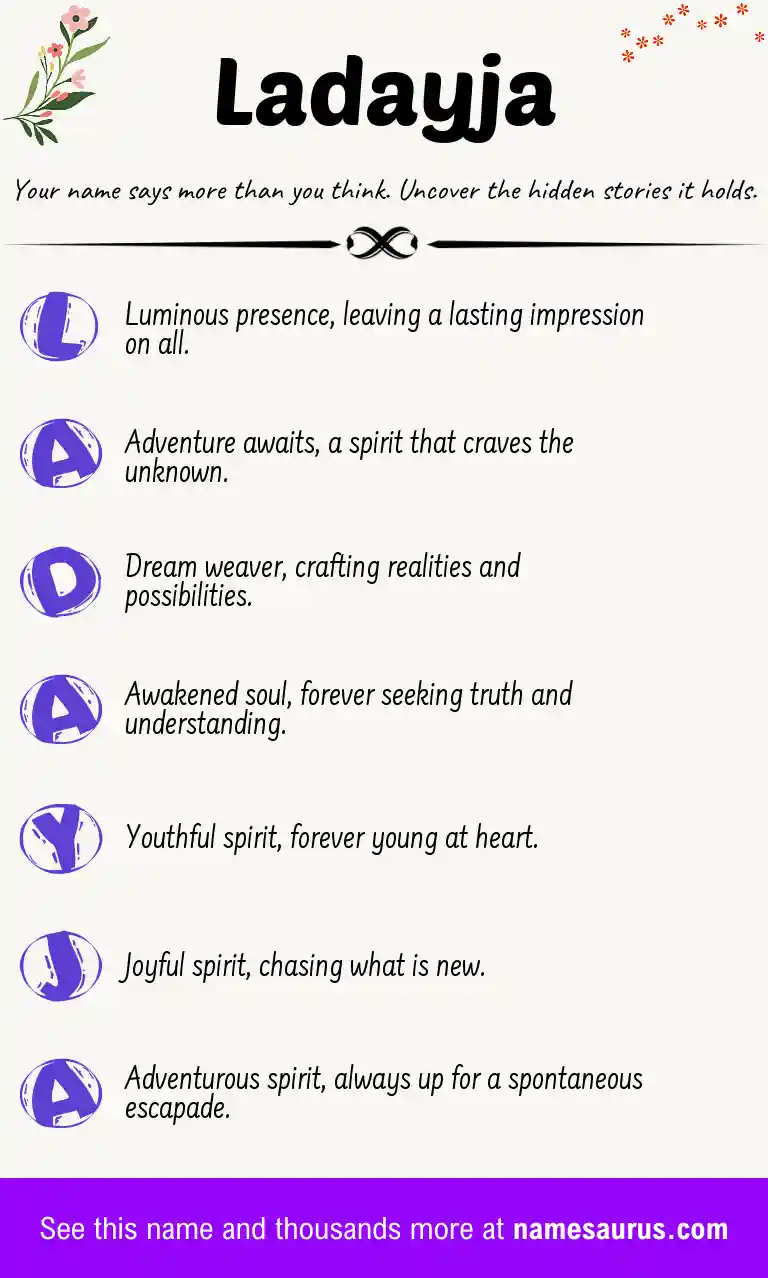 Acrostic poem about Ladayja.