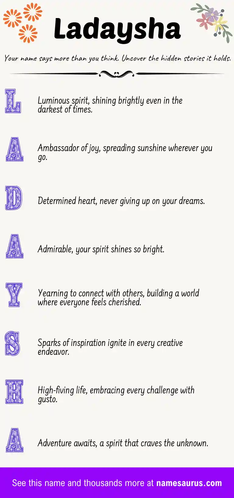 Acrostic poem about Ladaysha.