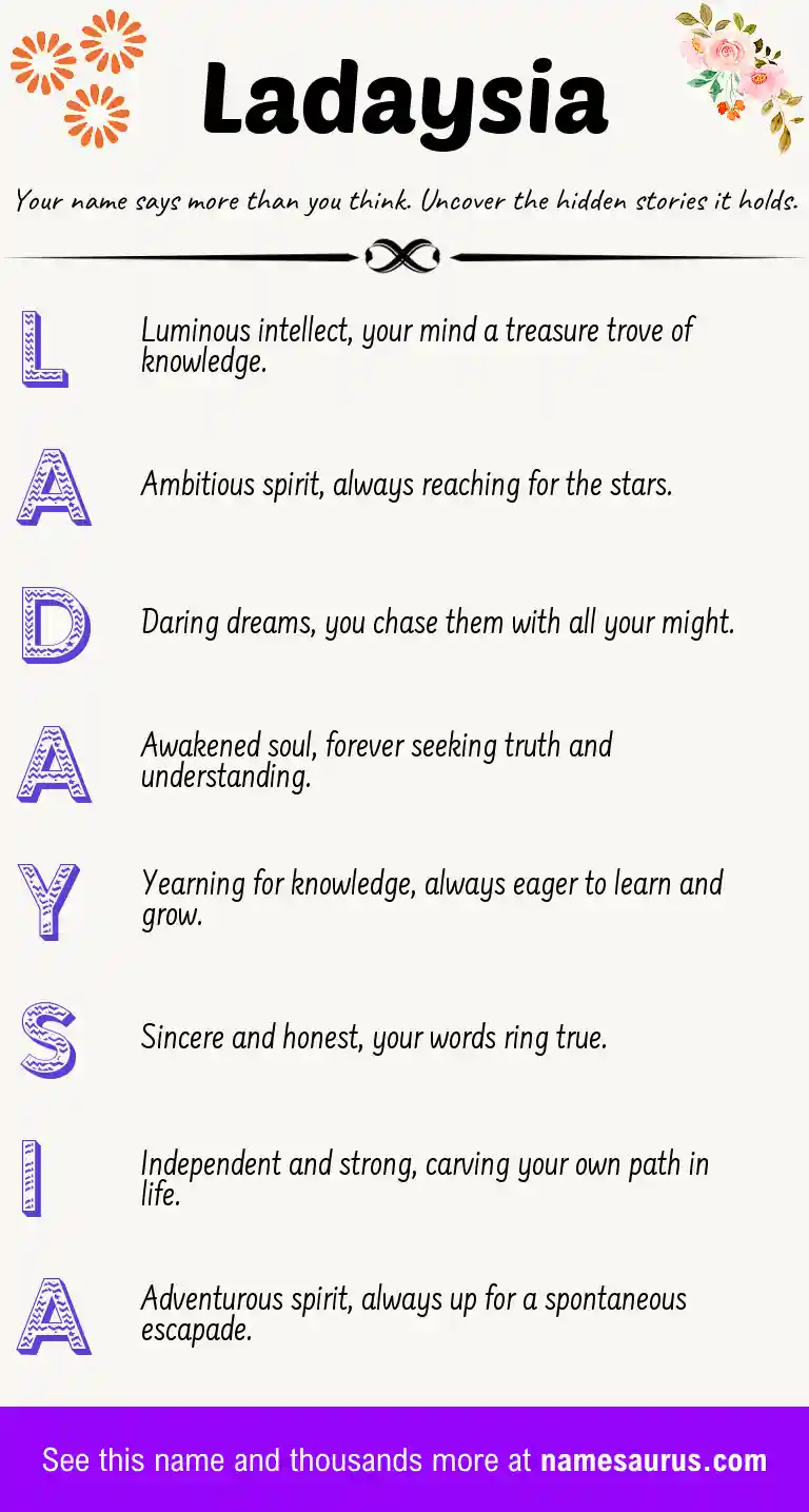 Acrostic poem about Ladaysia.