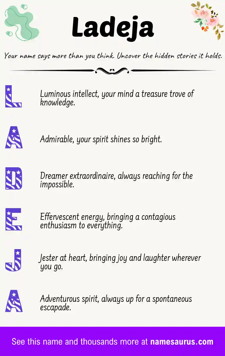 Acrostic poem about Ladeja.