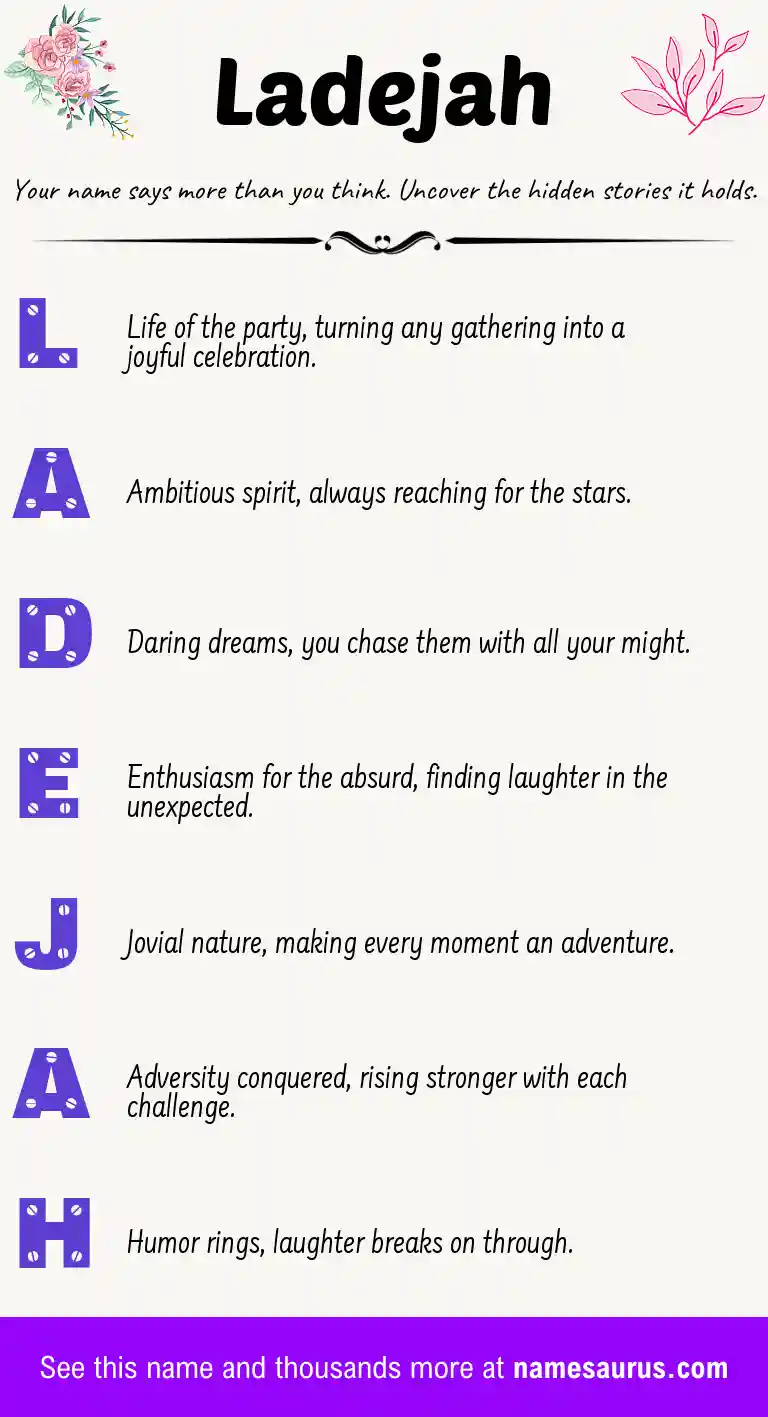 Acrostic poem about Ladejah.