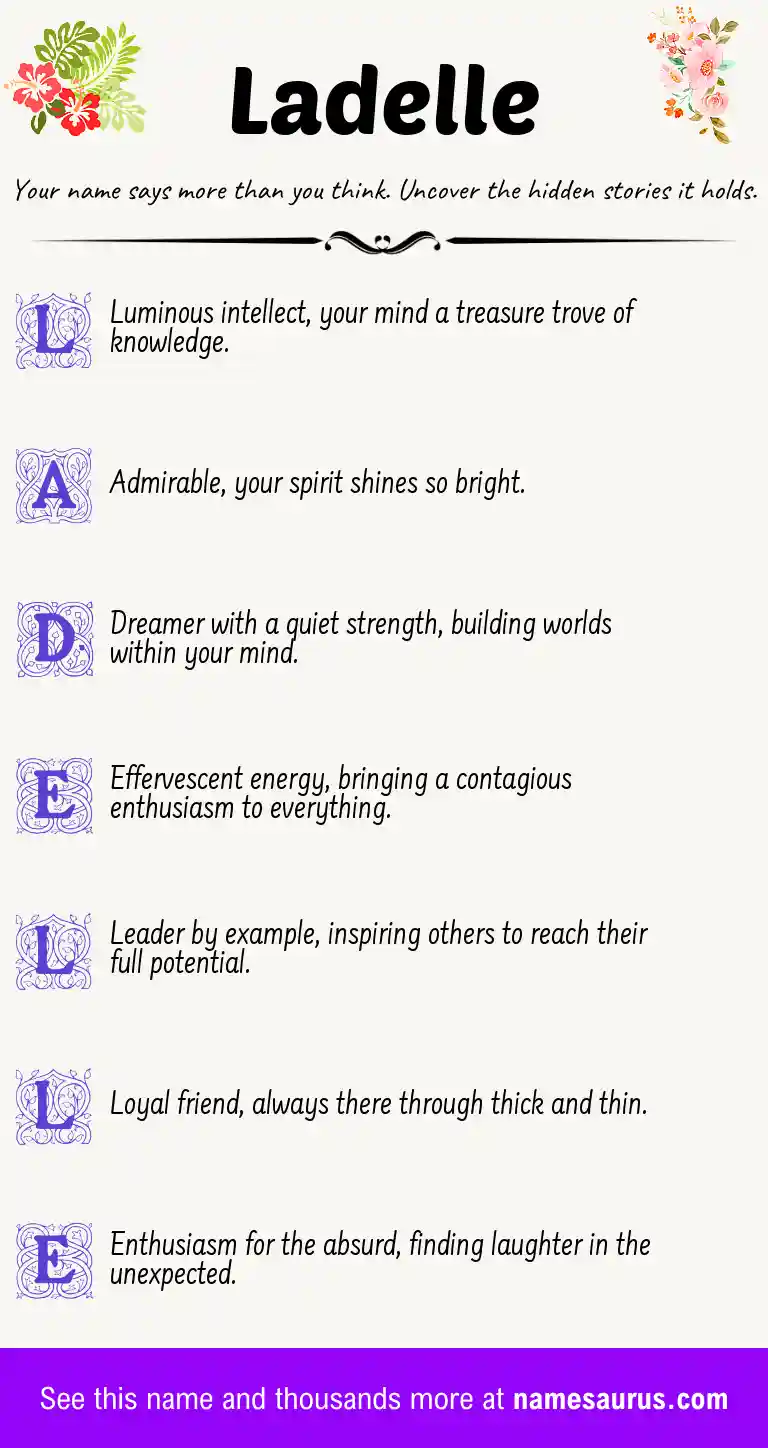 Acrostic poem about Ladelle.