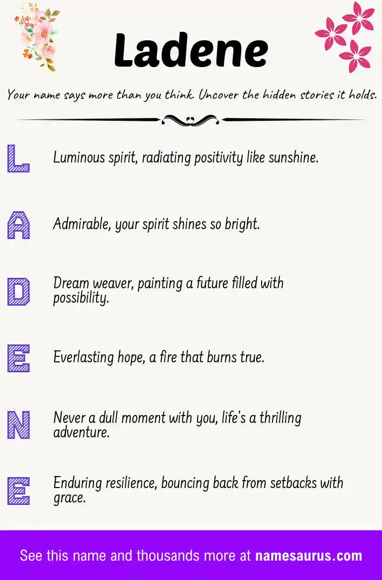 Acrostic poem about Ladene.