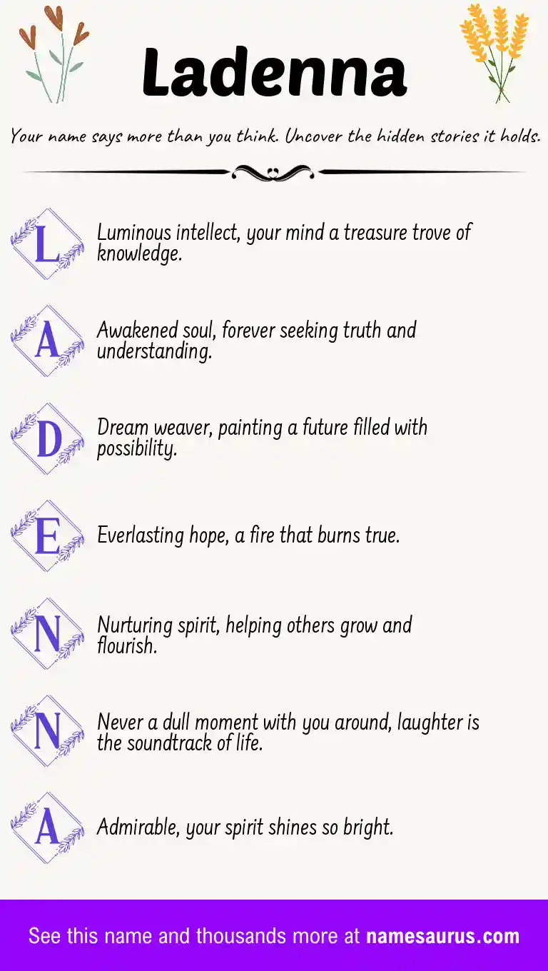 Acrostic poem about Ladenna.