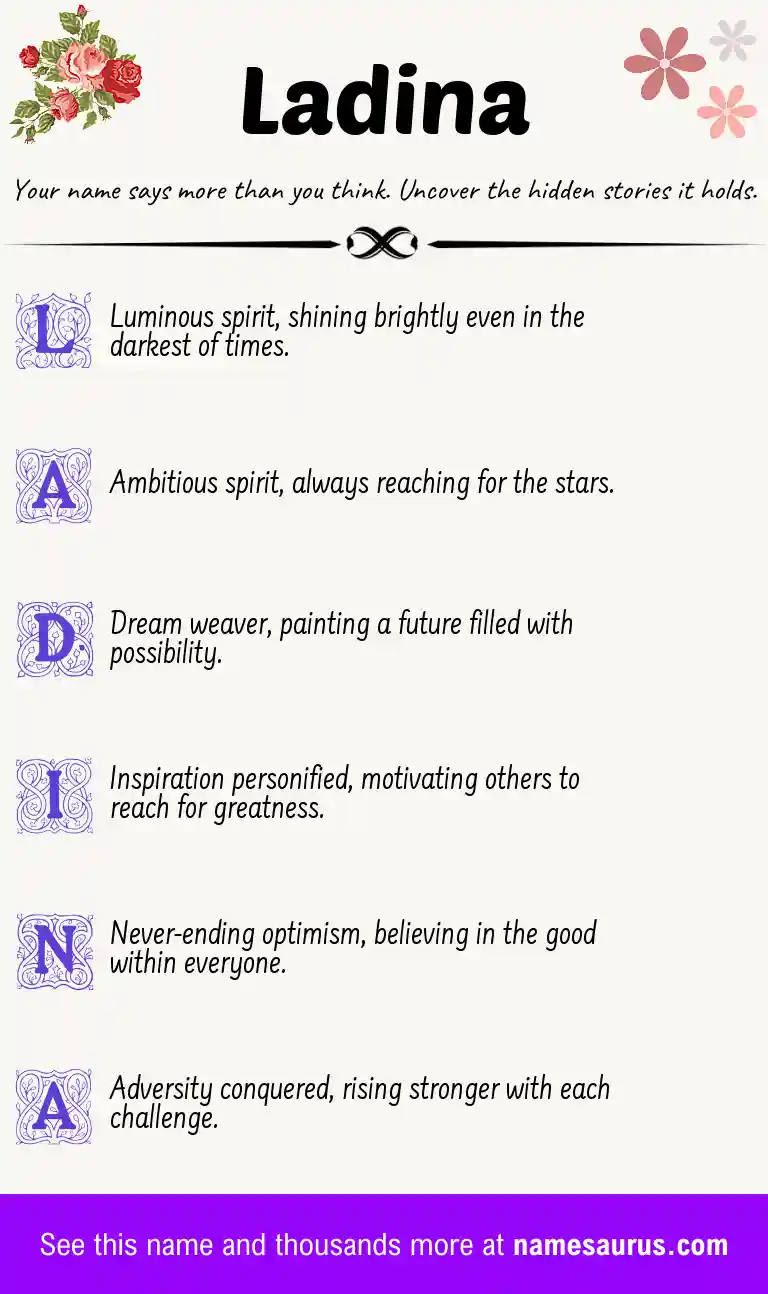 Acrostic poem about Ladina.