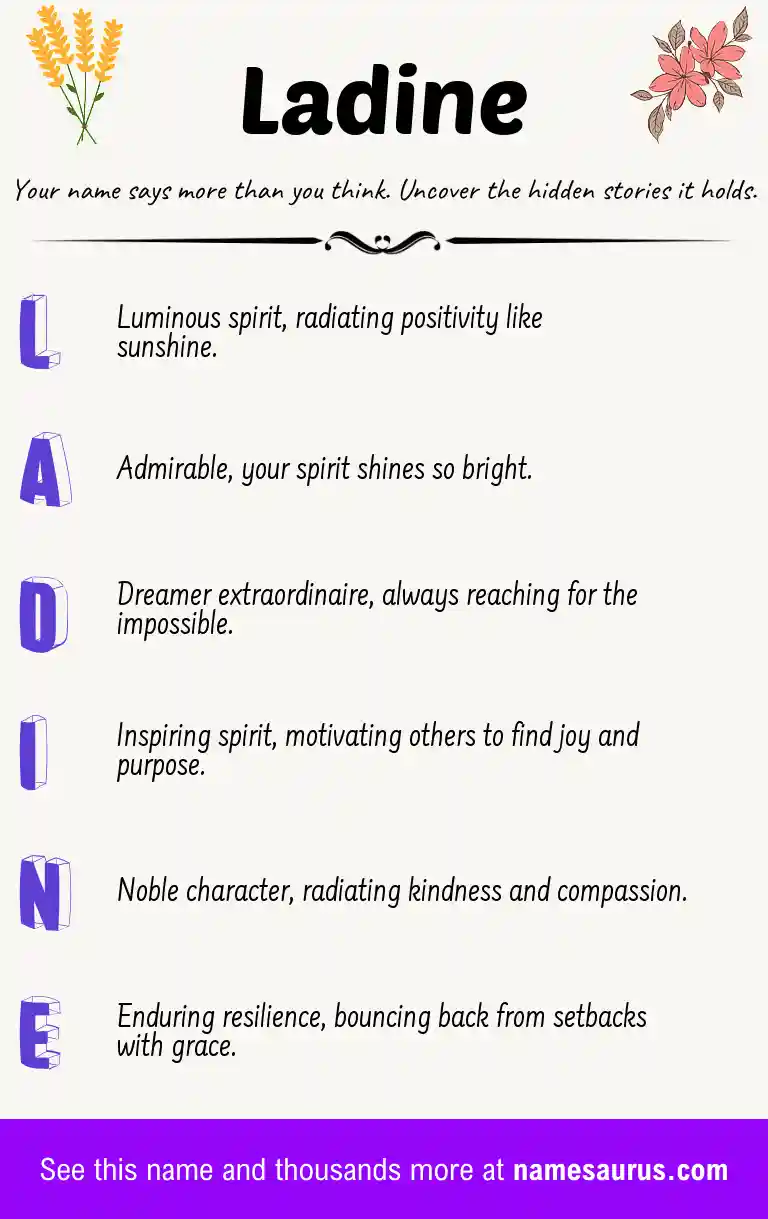 Acrostic poem about Ladine.