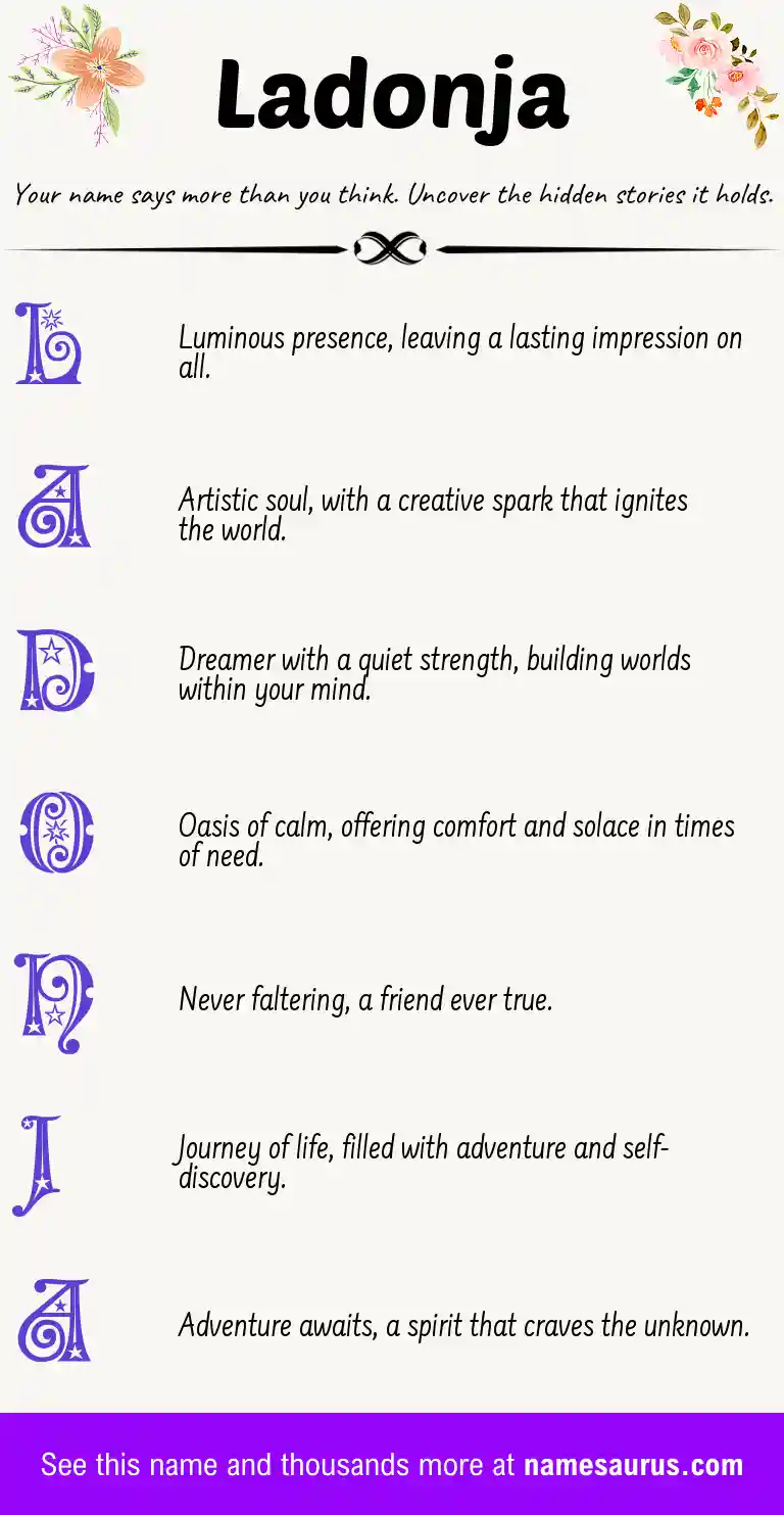 Acrostic poem about Ladonja.