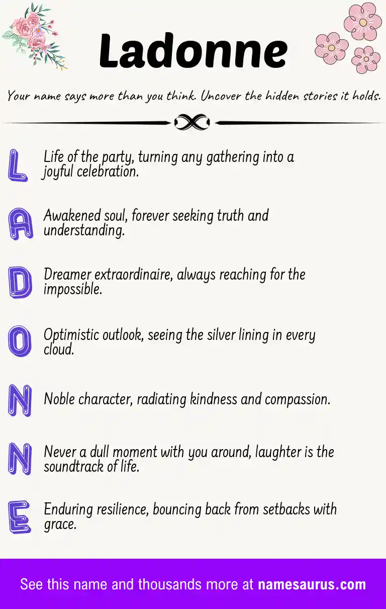 Acrostic poem about Ladonne.