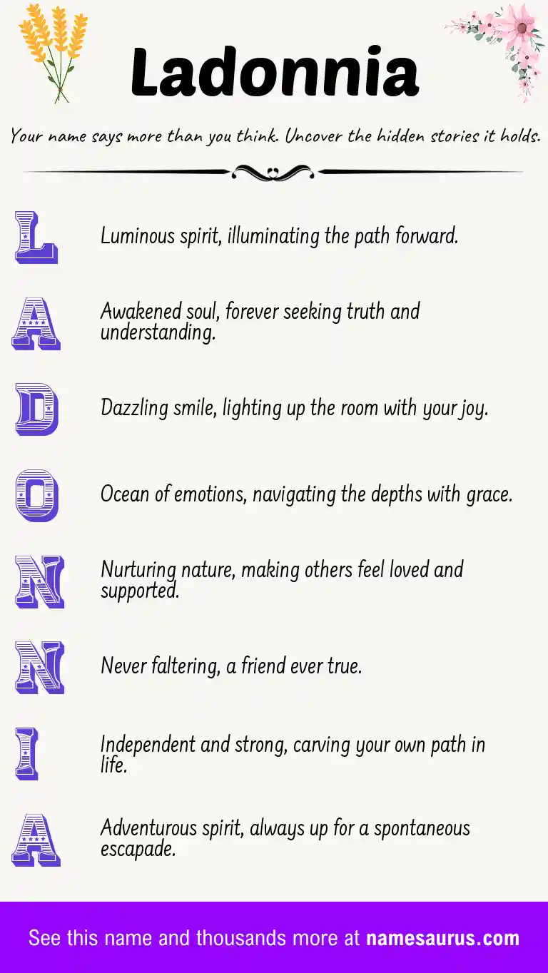 Acrostic poem about Ladonnia.
