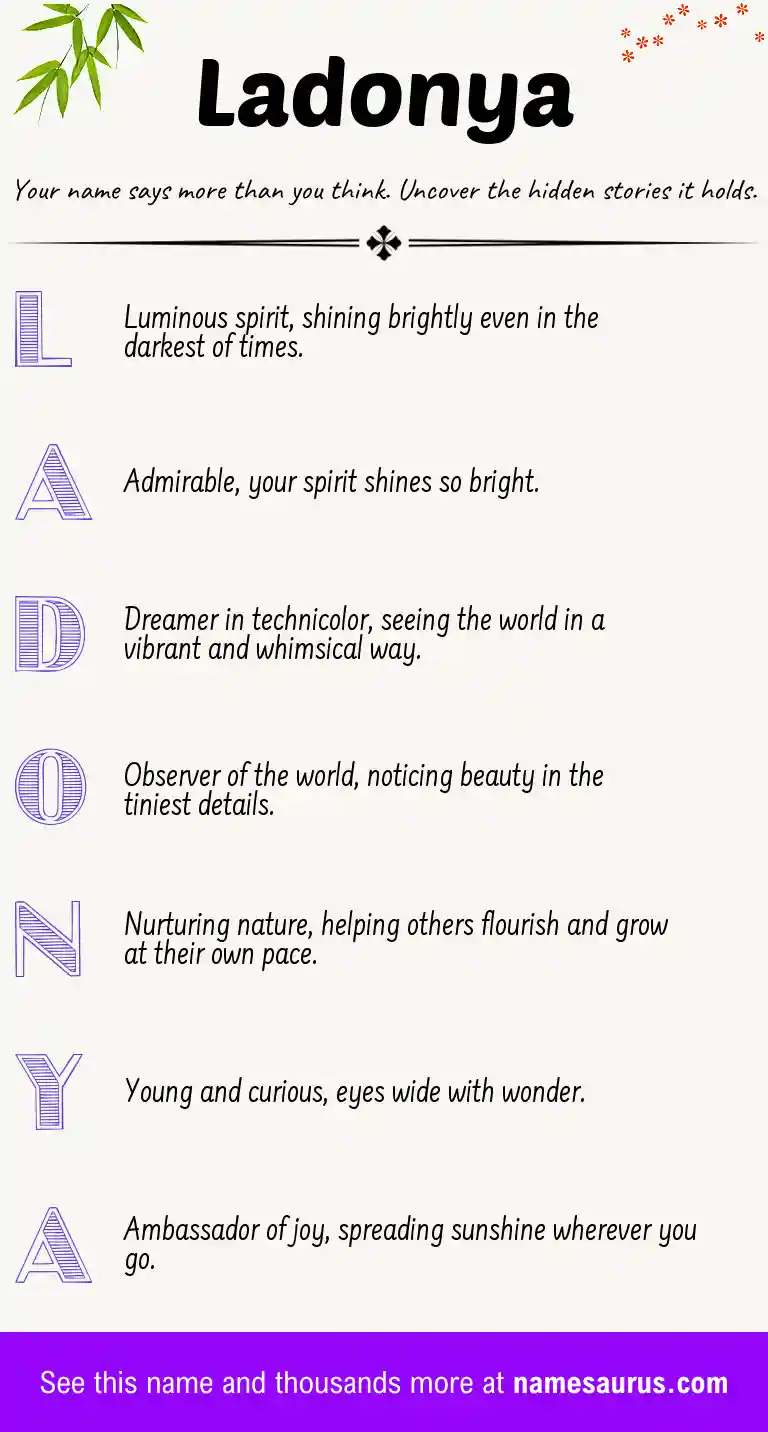 Acrostic poem about Ladonya.