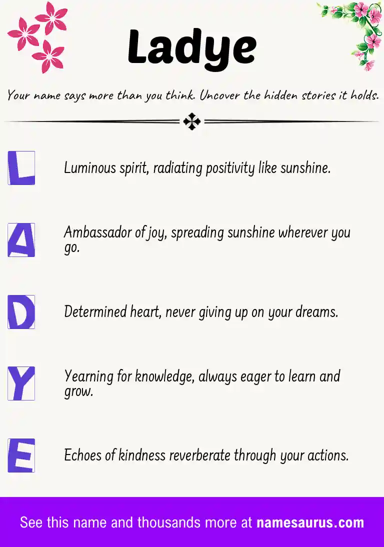 Acrostic poem about Ladye.