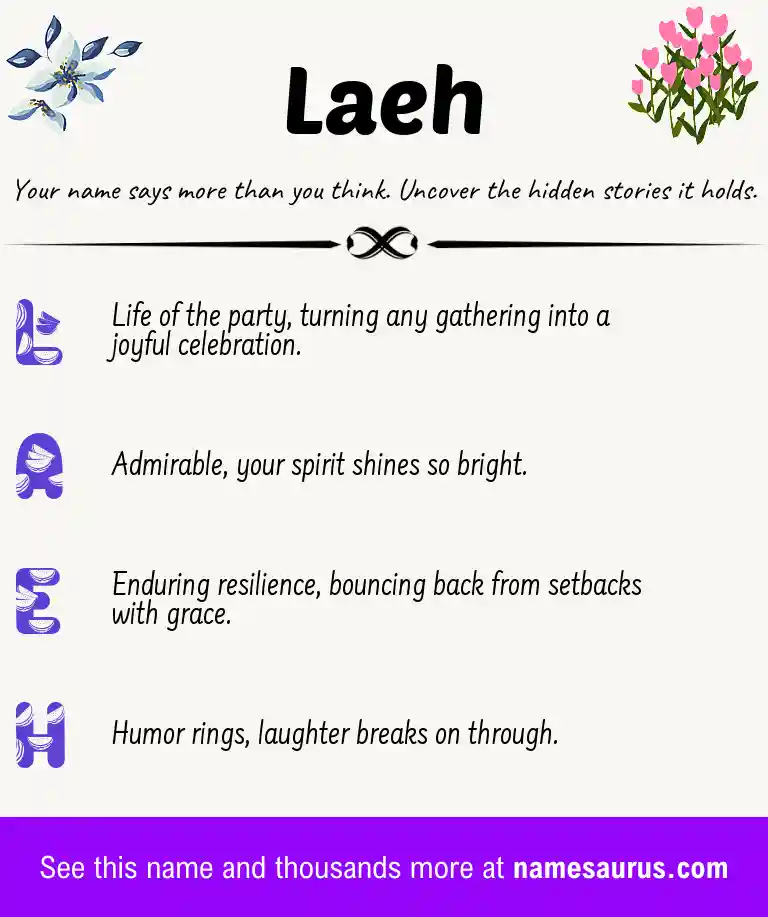 Acrostic poem about Laeh.