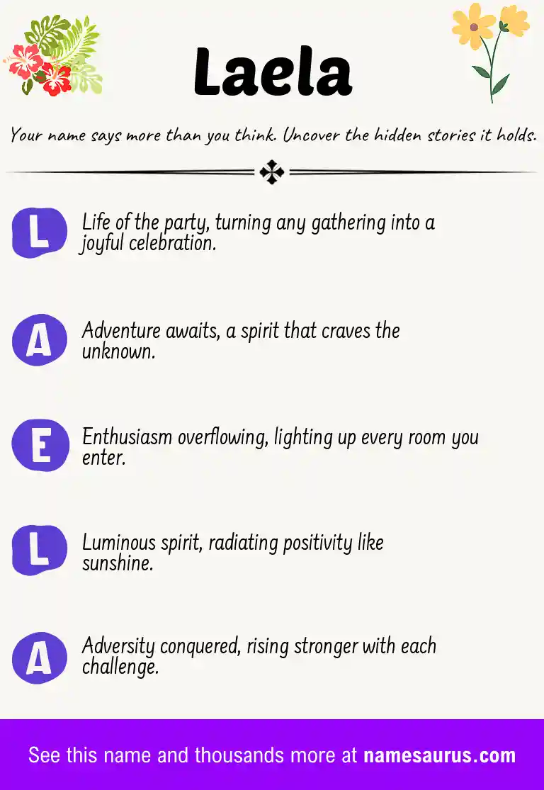 Acrostic poem about Laela.