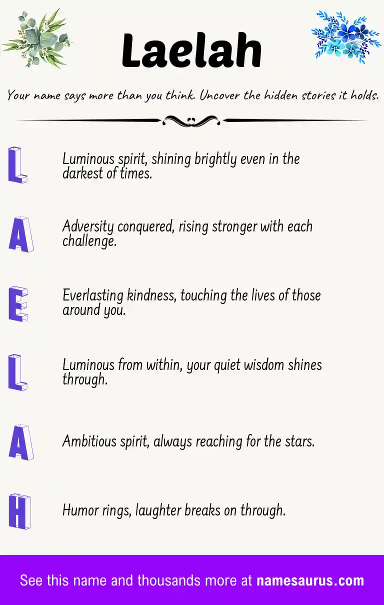 Acrostic poem about Laelah.