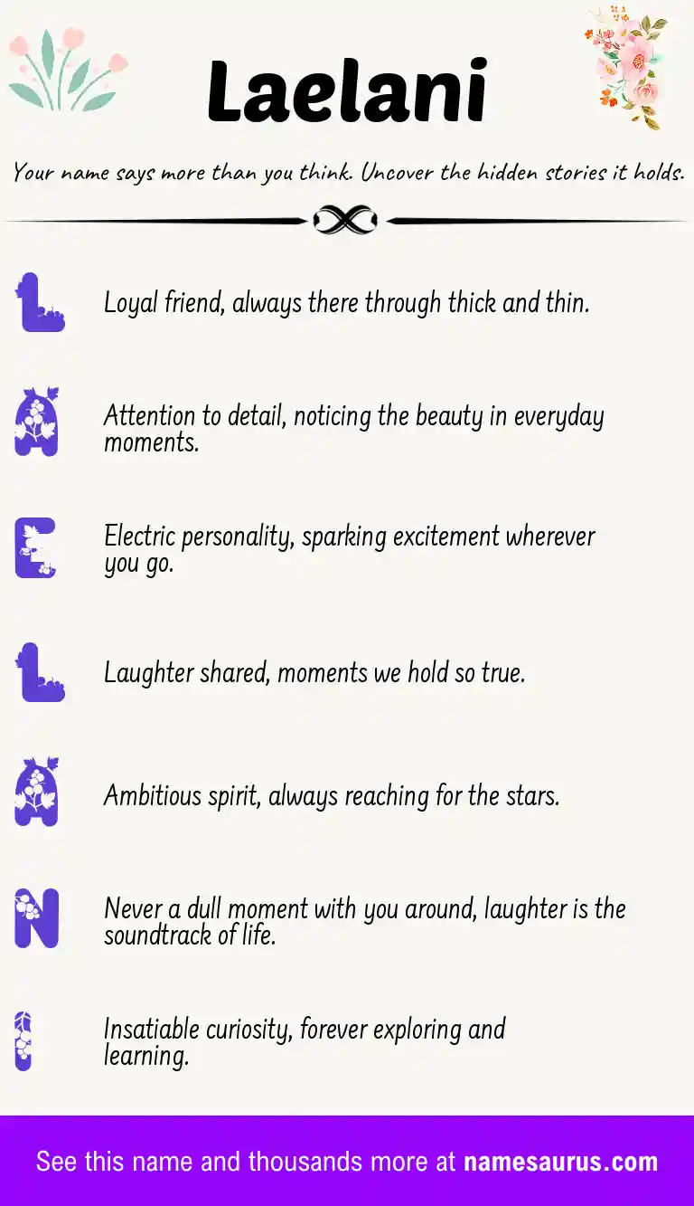 Acrostic poem about Laelani.