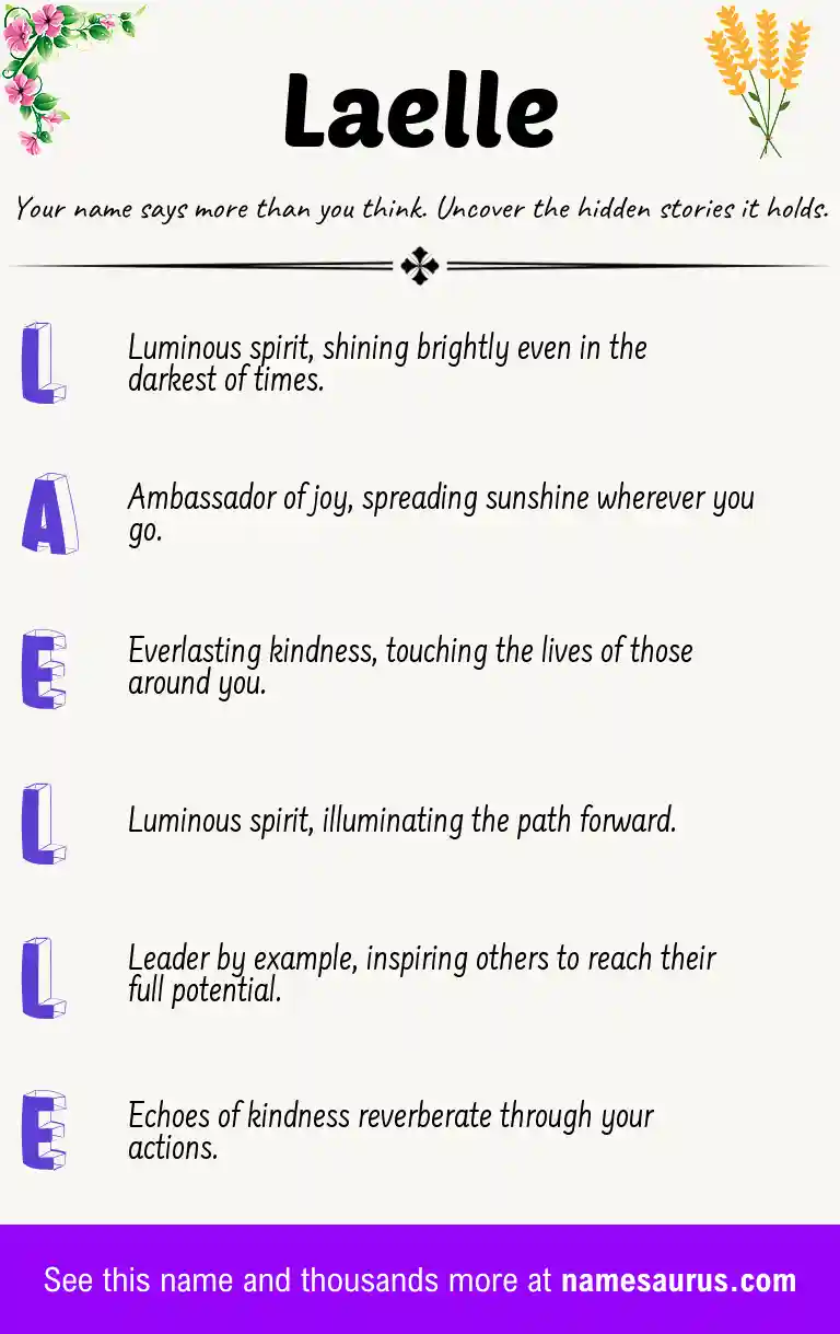 Acrostic poem about Laelle.