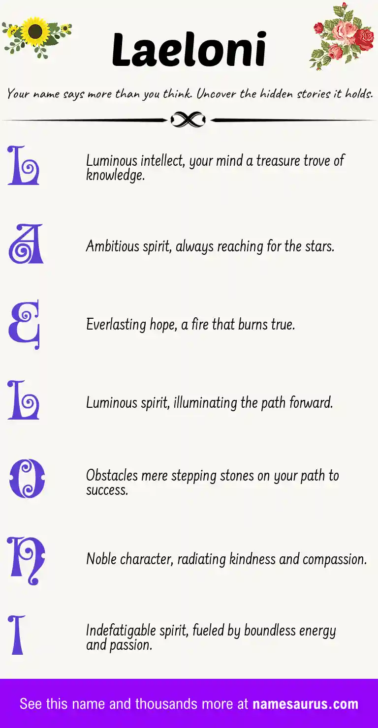 Acrostic poem about Laeloni.
