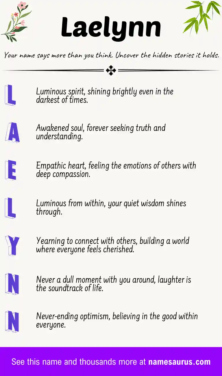 Acrostic poem about Laelynn.
