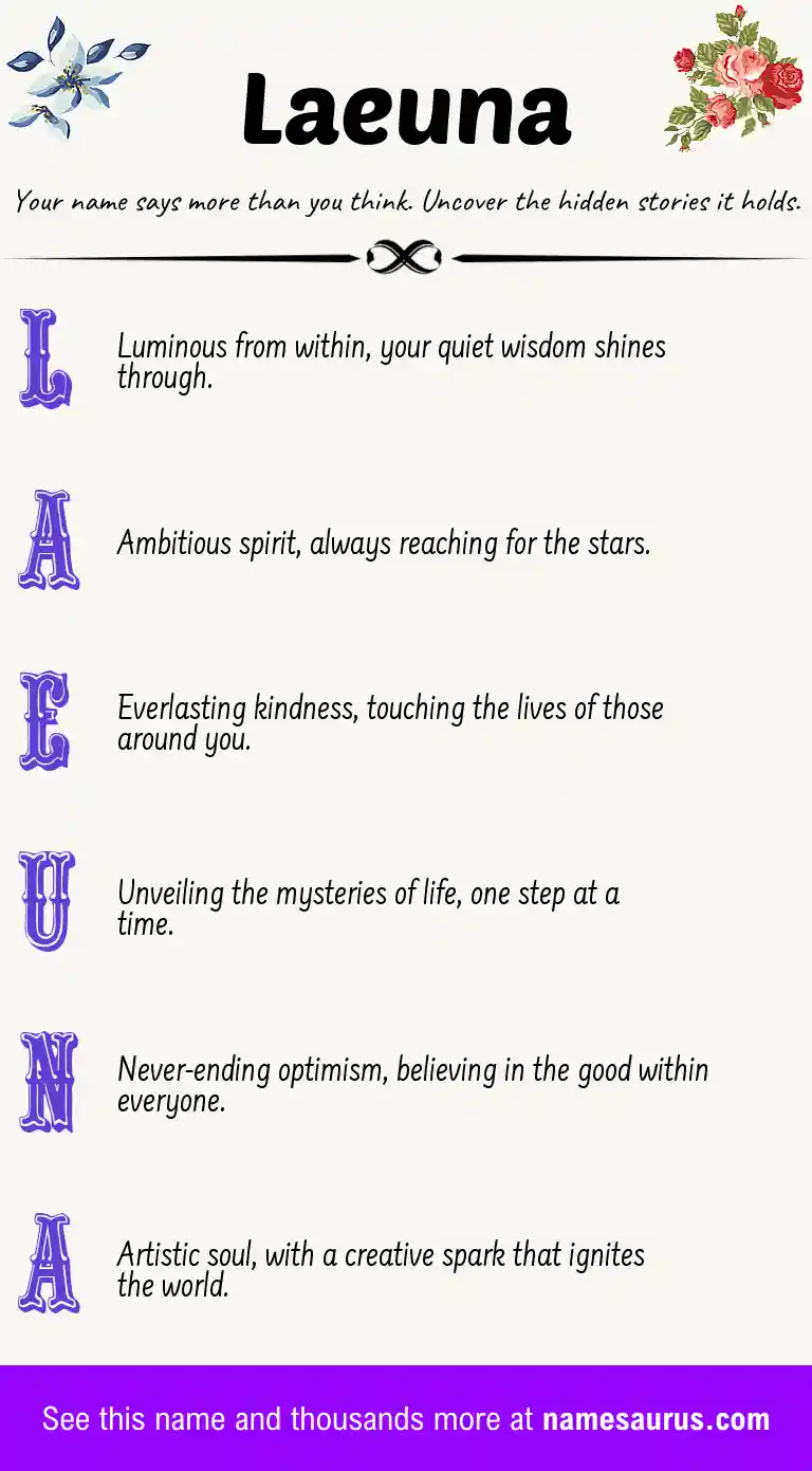 Acrostic poem about Laeuna.