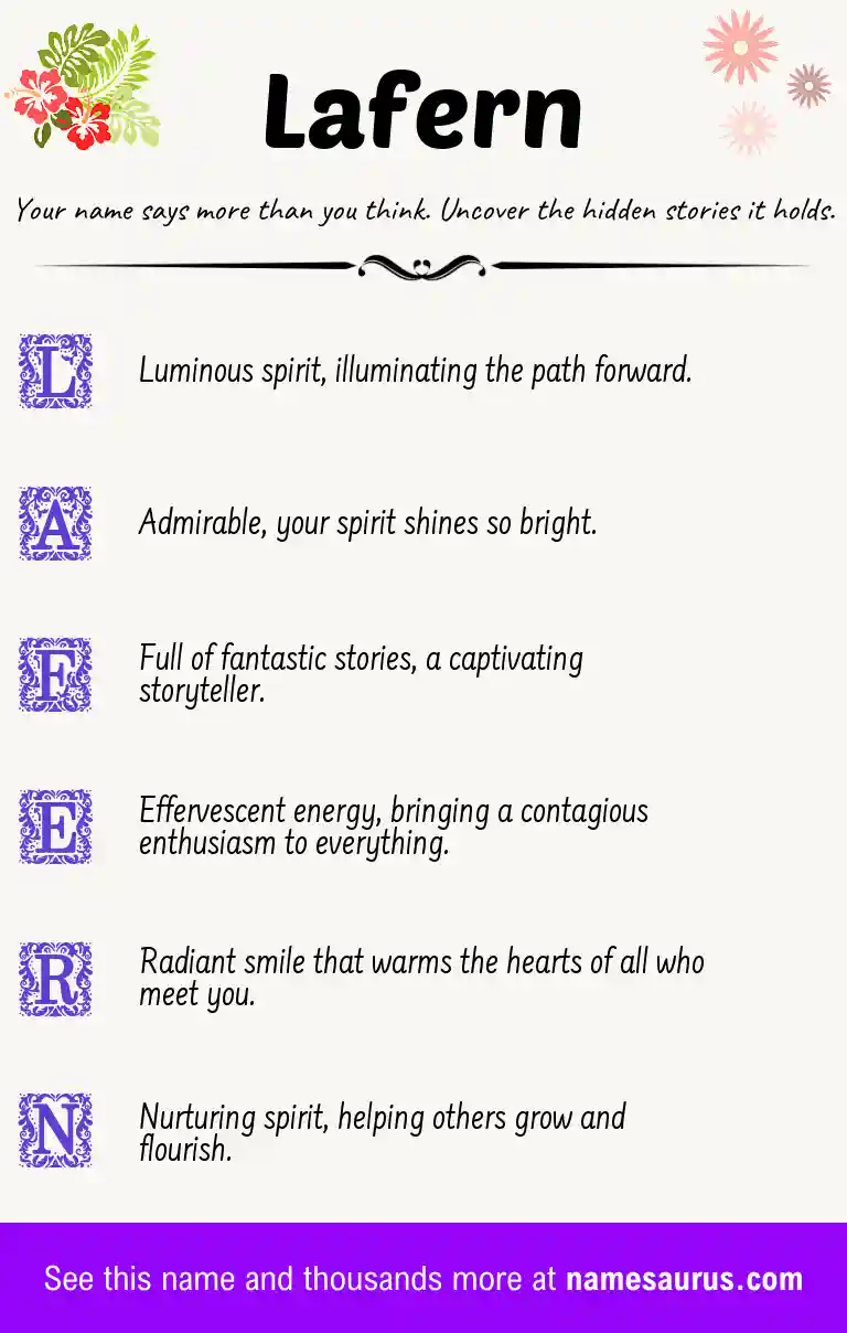 Acrostic poem about Lafern.