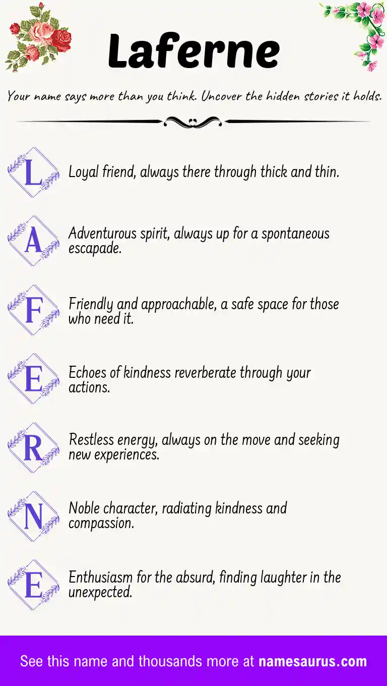 Acrostic poem about Laferne.