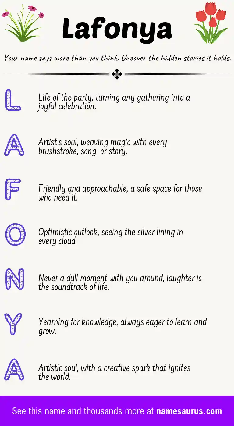 Acrostic poem about Lafonya.