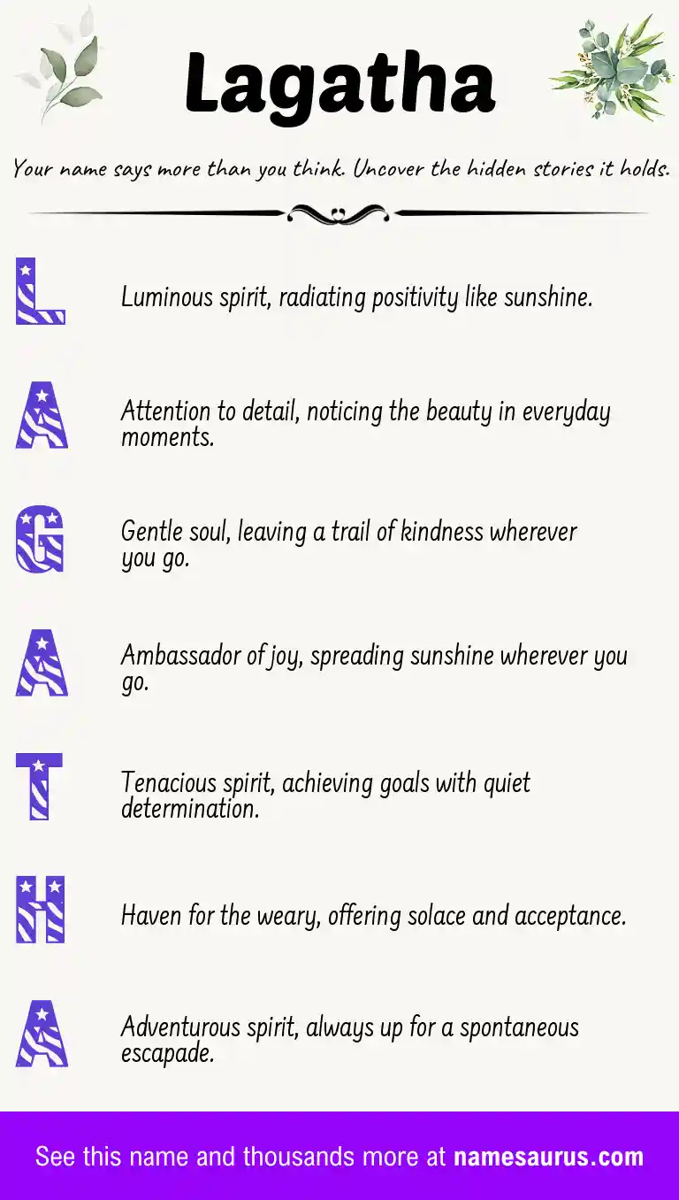 Acrostic poem about Lagatha.