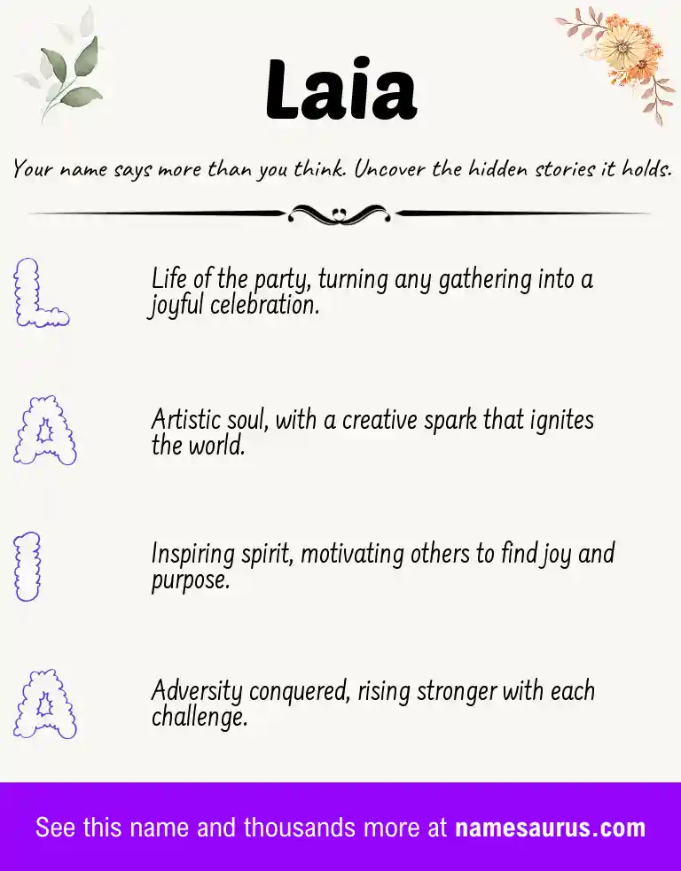 Acrostic poem about Laia.