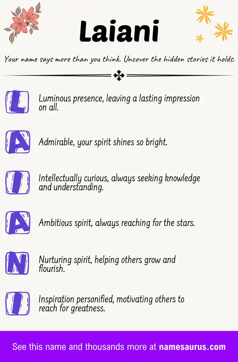 Acrostic poem about Laiani.
