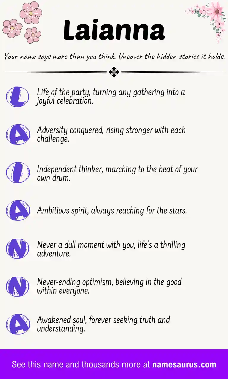 Acrostic poem about Laianna.