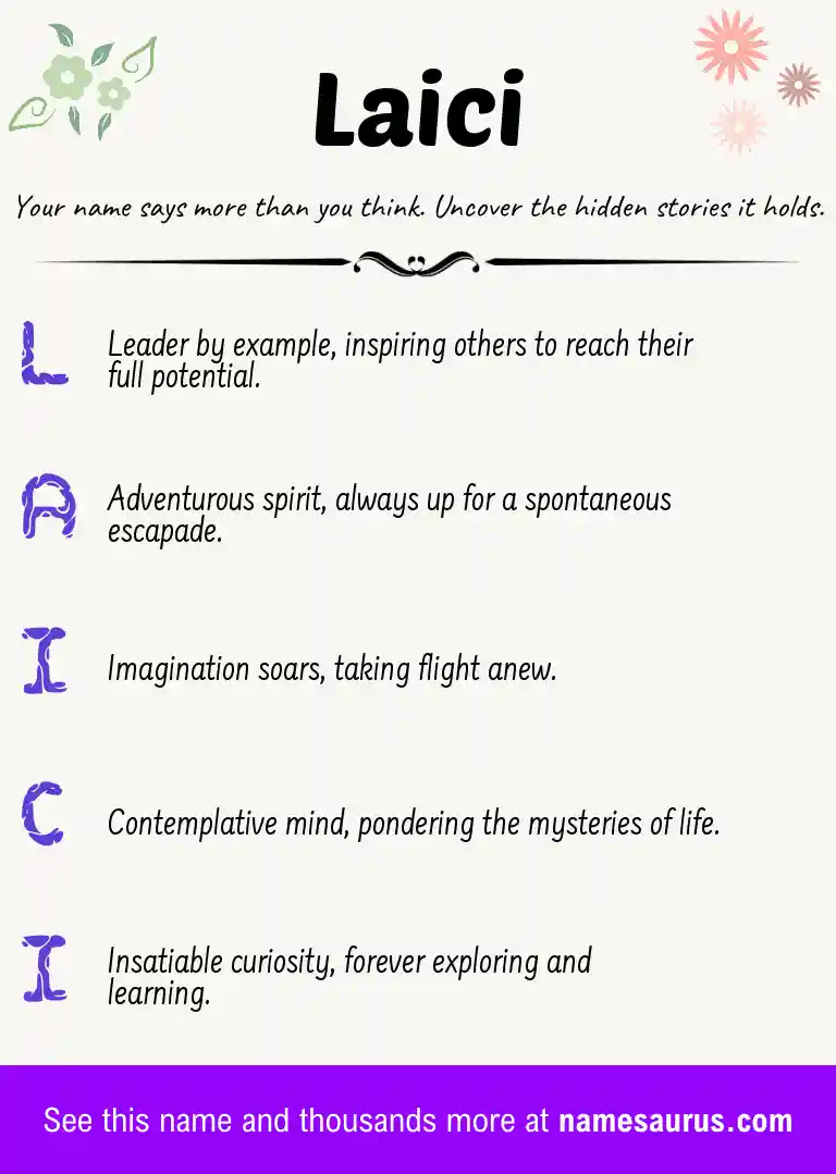 Acrostic poem about Laici.