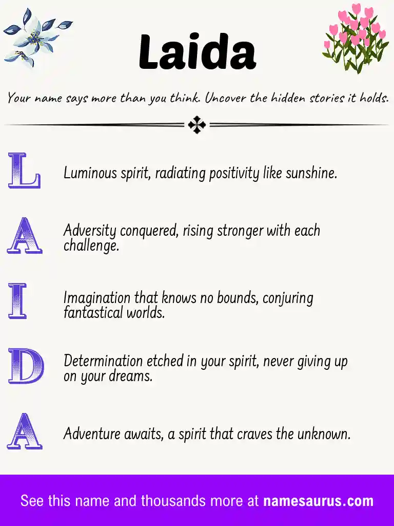 Acrostic poem about Laida.