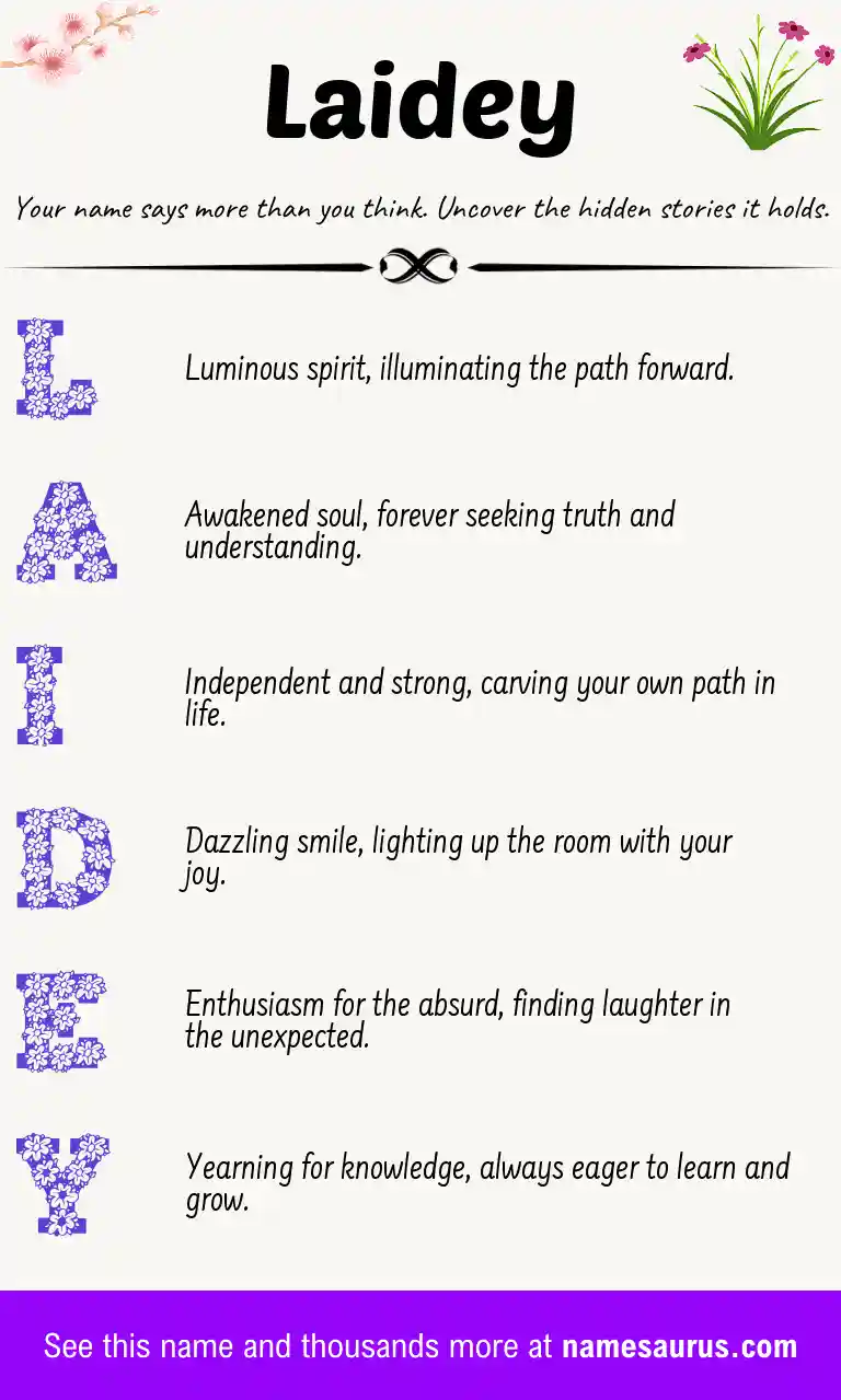 Acrostic poem about Laidey.