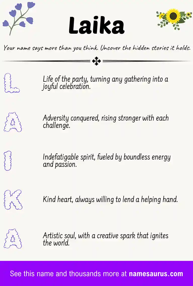 Acrostic poem about Laika.