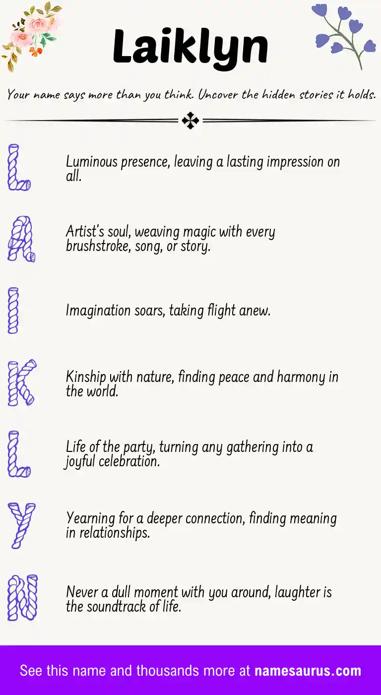 Acrostic poem about Laiklyn.