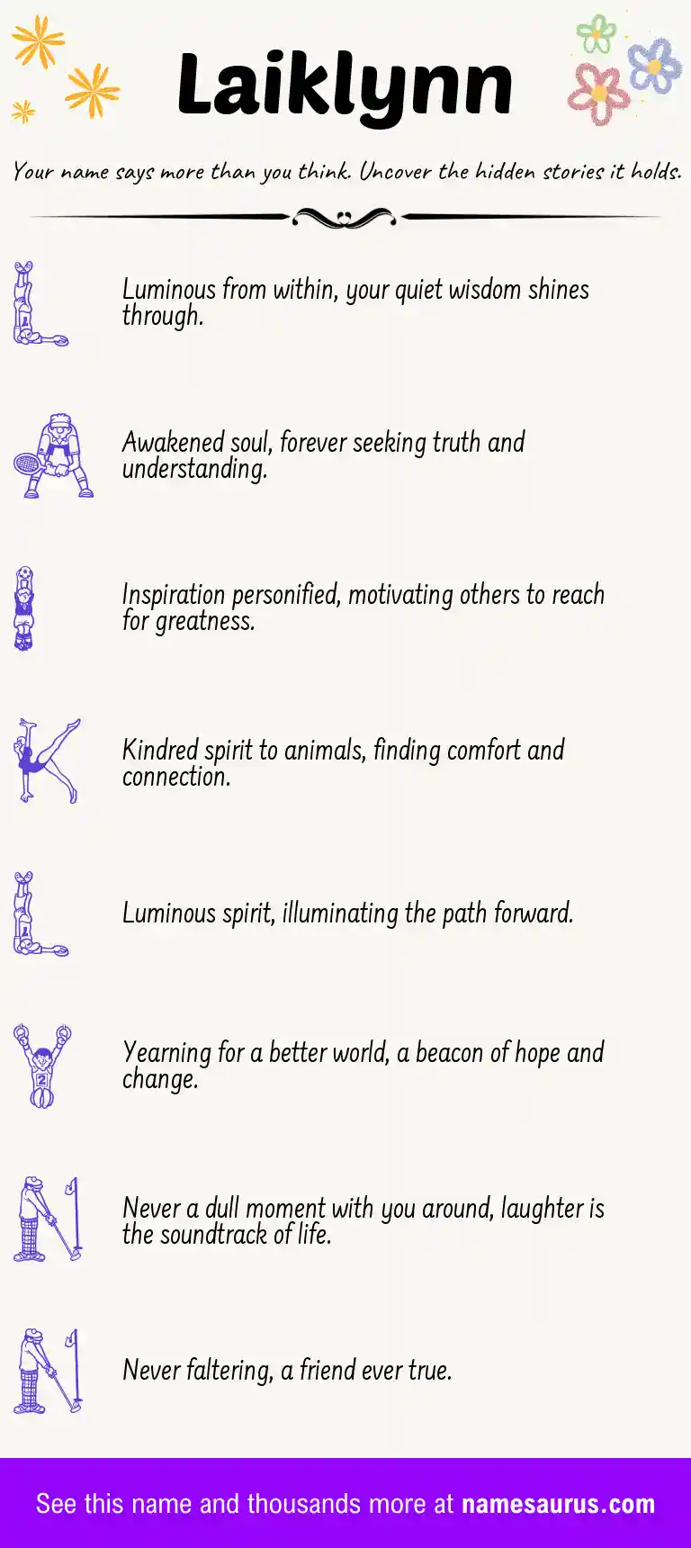 Acrostic poem about Laiklynn.