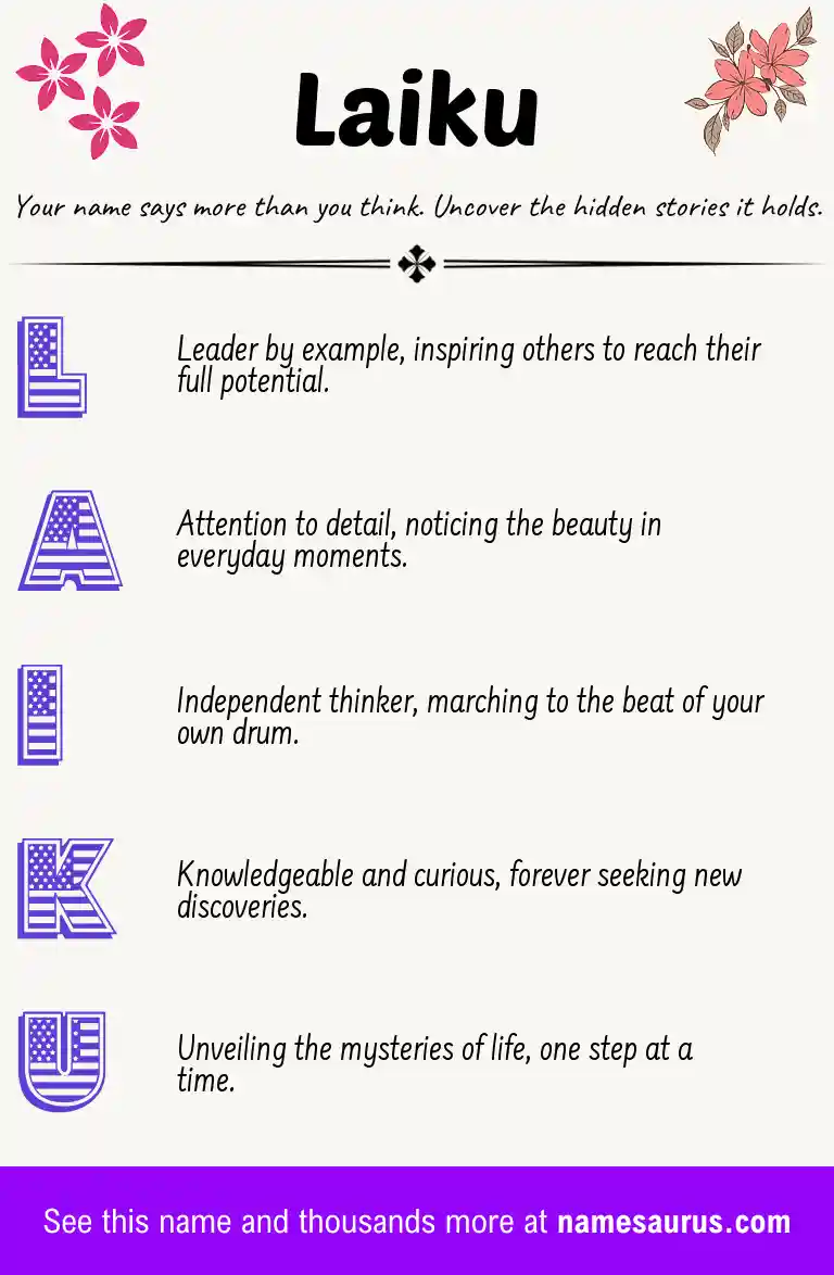 Acrostic poem about Laiku.