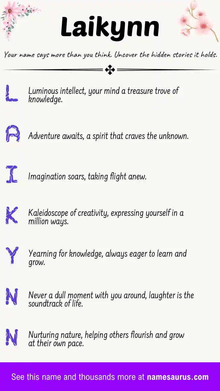 Acrostic poem about Laikynn.