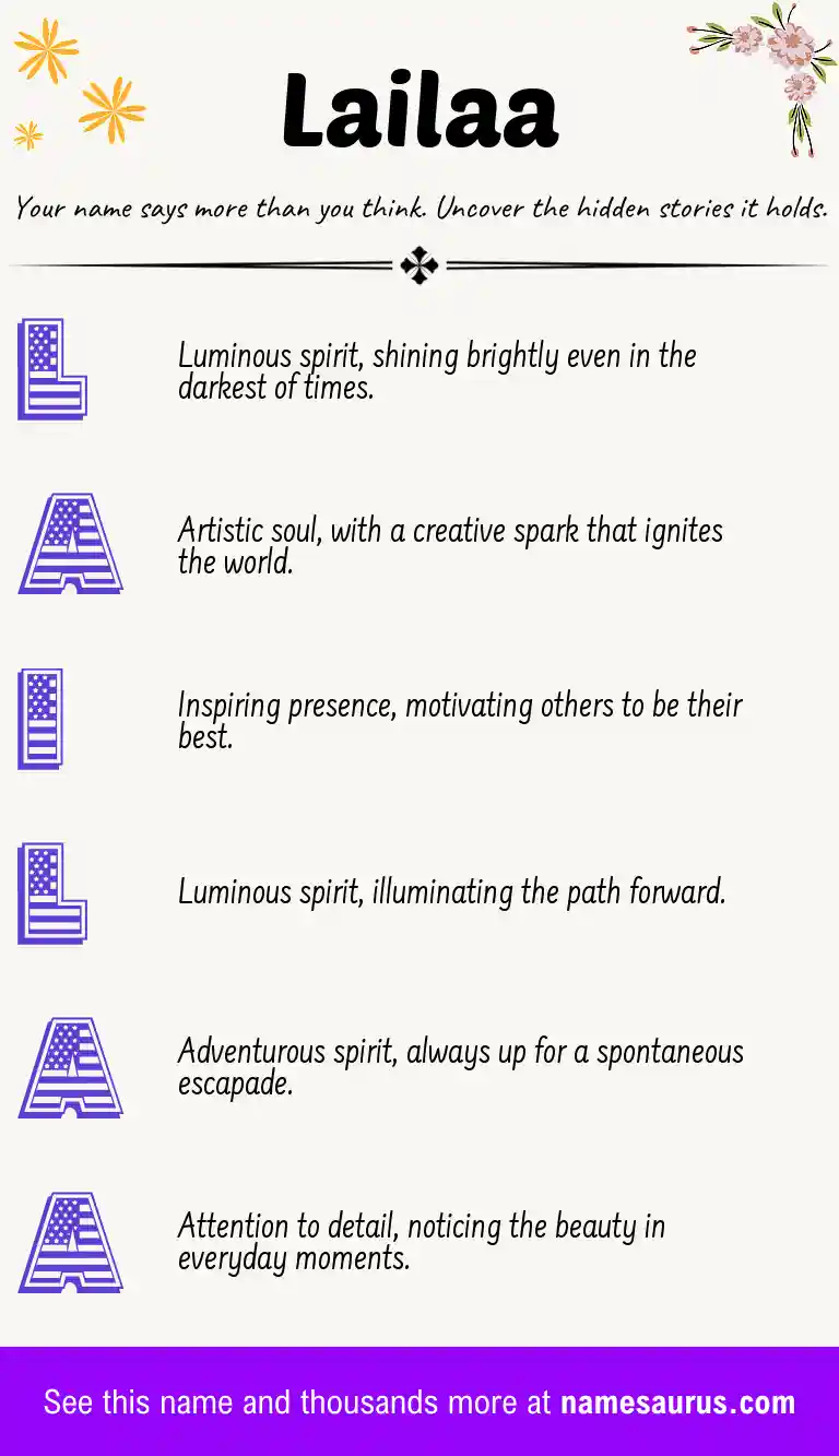 Acrostic poem about Lailaa.