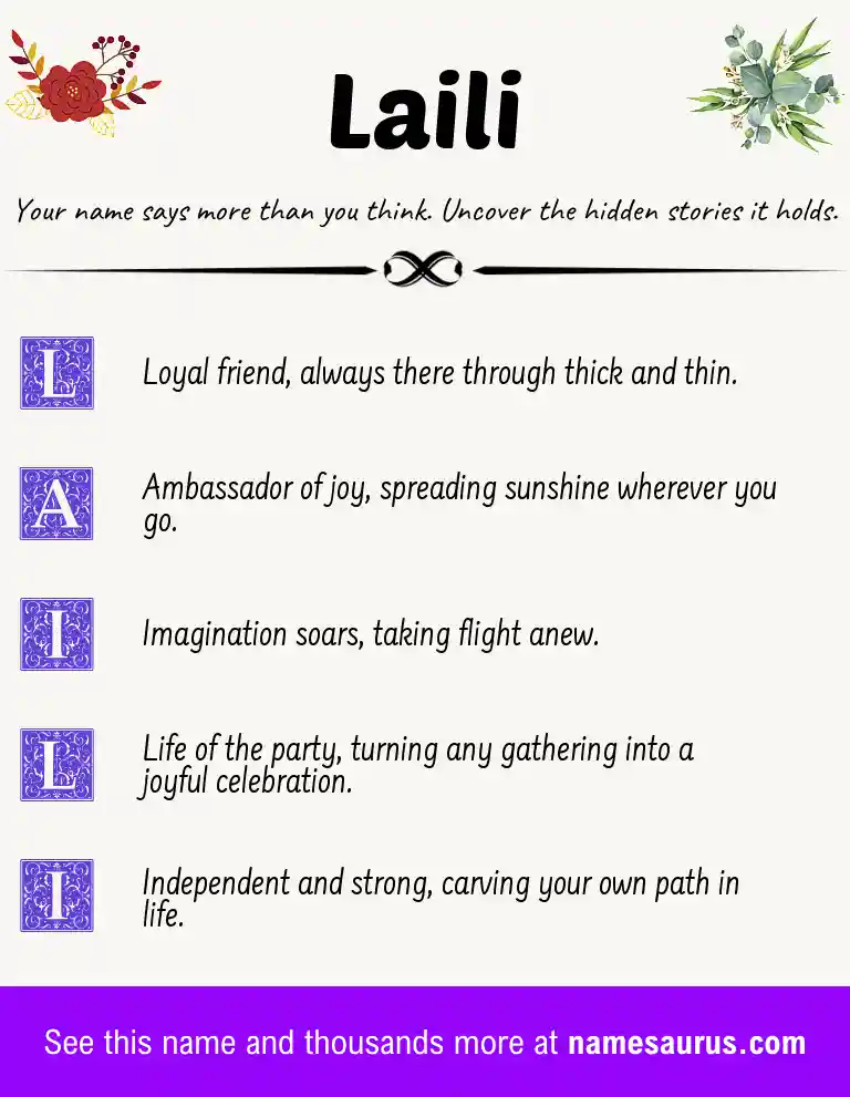 Acrostic poem about Laili.