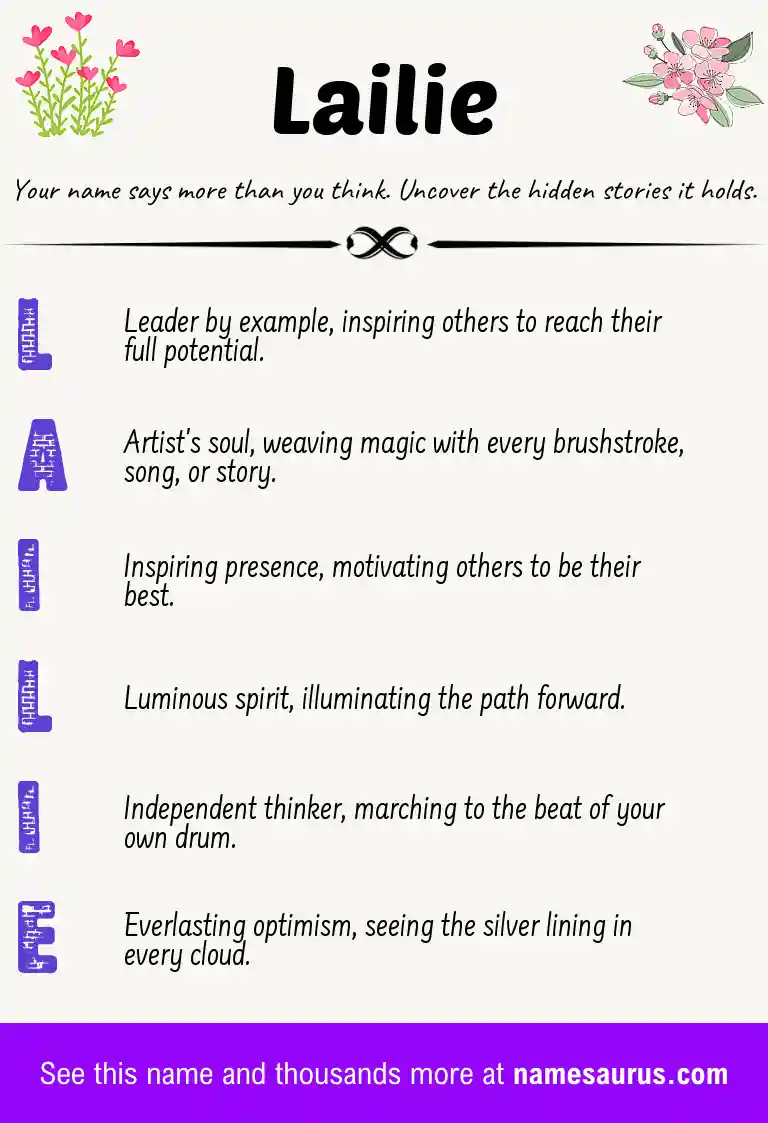 Acrostic poem about Lailie.