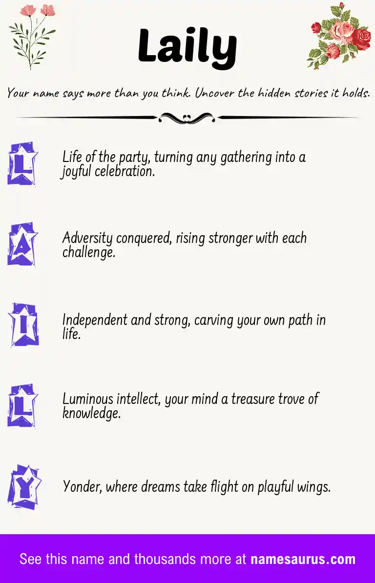 Acrostic poem about Laily.