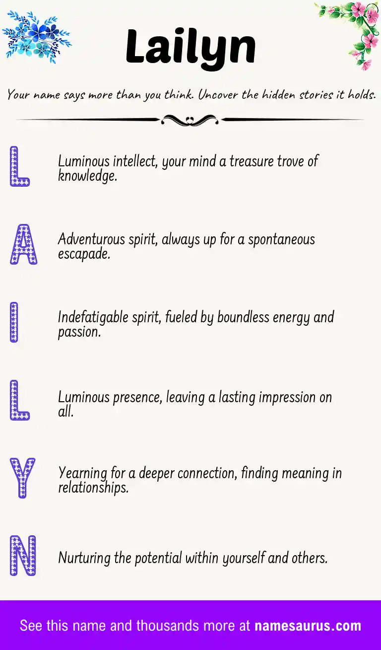 Acrostic poem about Lailyn.