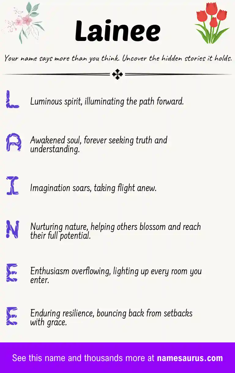 Acrostic poem about Lainee.