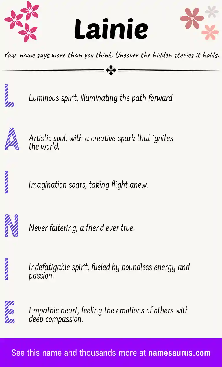 Acrostic poem about Lainie.