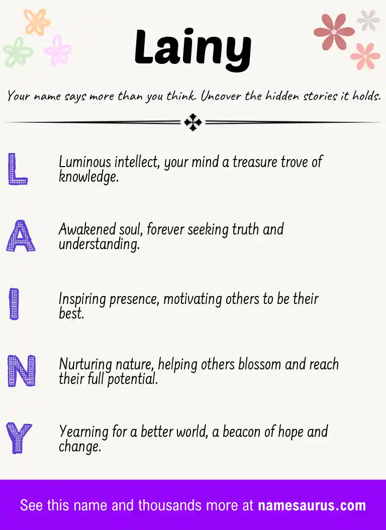 Acrostic poem about Lainy.