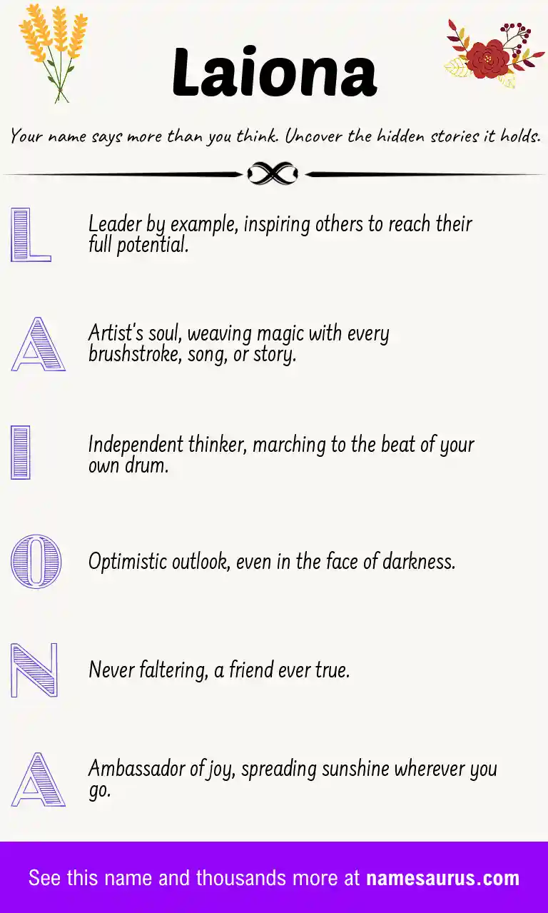 Acrostic poem about Laiona.