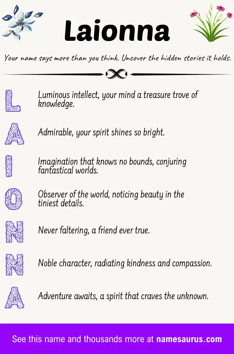 Acrostic poem about Laionna.