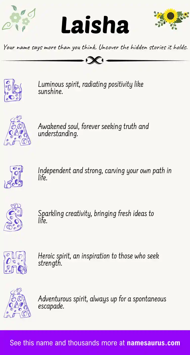 Acrostic poem about Laisha.